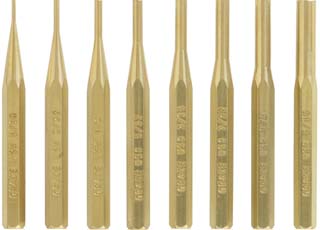Gunsmith Brass Pin Punch
8 pieces, 1/16" - 5/16", by Grace USA